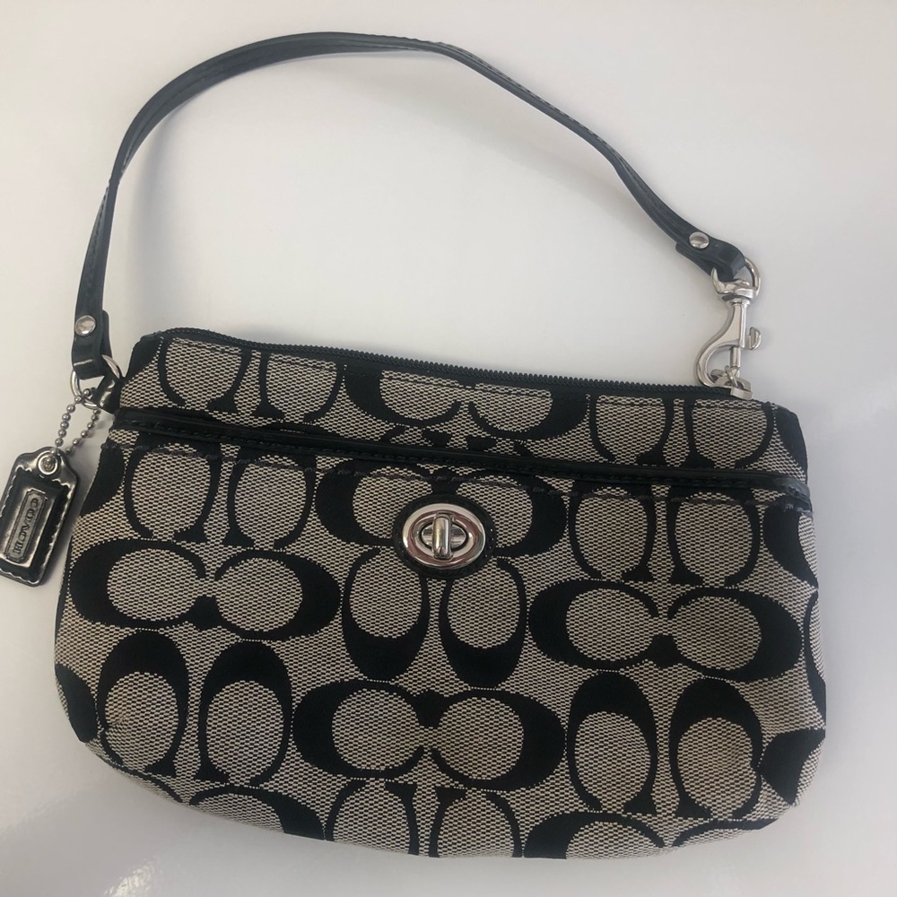 Coach wristlet. Black and gray.